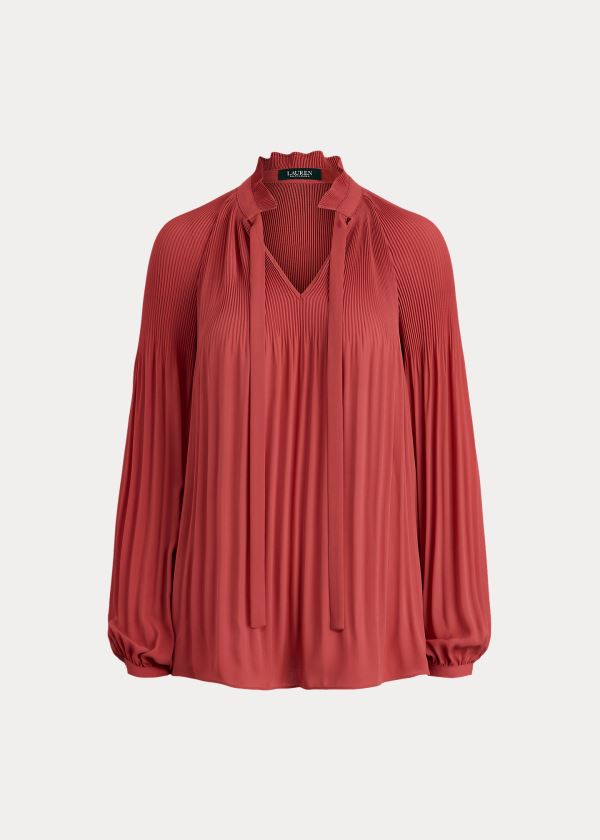 Women's Ralph Lauren Georgette Tie-Neck Tops | 046739IEV